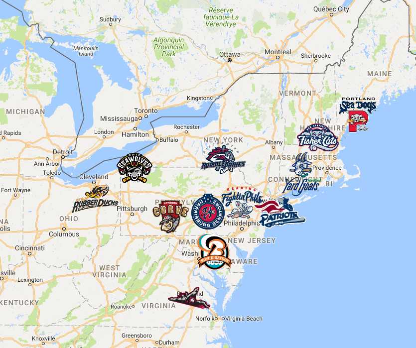 2022 Eastern League Map